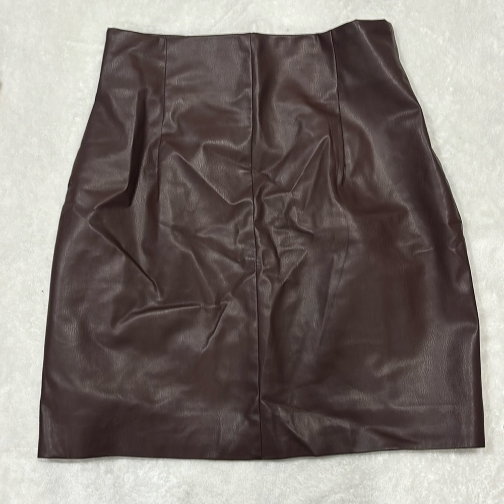 Burgundy Leather Skirt